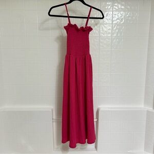 Hot pink H&M midi dress